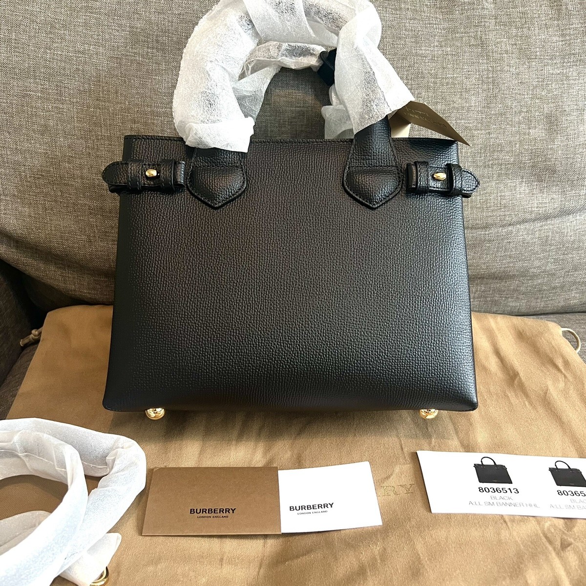 [Burberry]★Banwell House Check Mini Tote Bag★Black Burberry * NEW MODEL * Banwell Tote Black Leather Shoulder