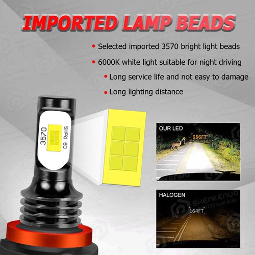 Faro LED haz alto bajo + bombilla antiniebla F8 6000K para Nissan Rogue 2014-2020 - Imagen 10 de 13