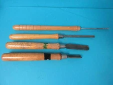 Lot of 4 Wood Lathe Turning Tools Chisels Long Handle Disston Unbranded