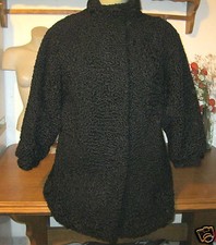 Tolle Pelzjacke Persianerjacke Knogl Echtpelz Jacke Persianer Schwarz XXL 46/23