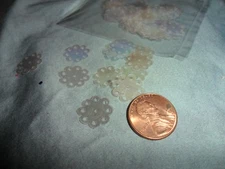 Vintage Transparent Iridescent Carnation Sequins -approx 50 pcs