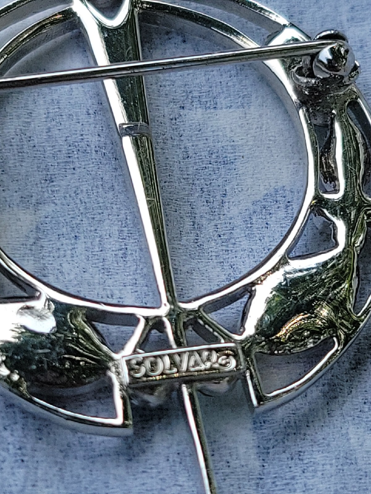 Celtic Solvar Multicolored Rhinestone Silvertone … - image 3