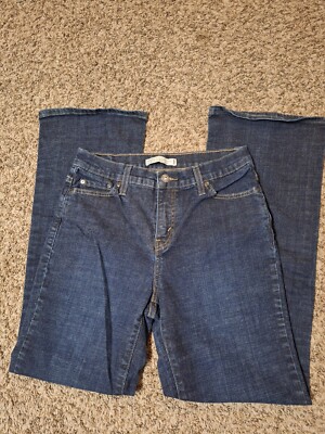 Levi's 512 Womens Perfectly Slimming Boot Cut Flap Pocket Blue Denim Jeans 10 M