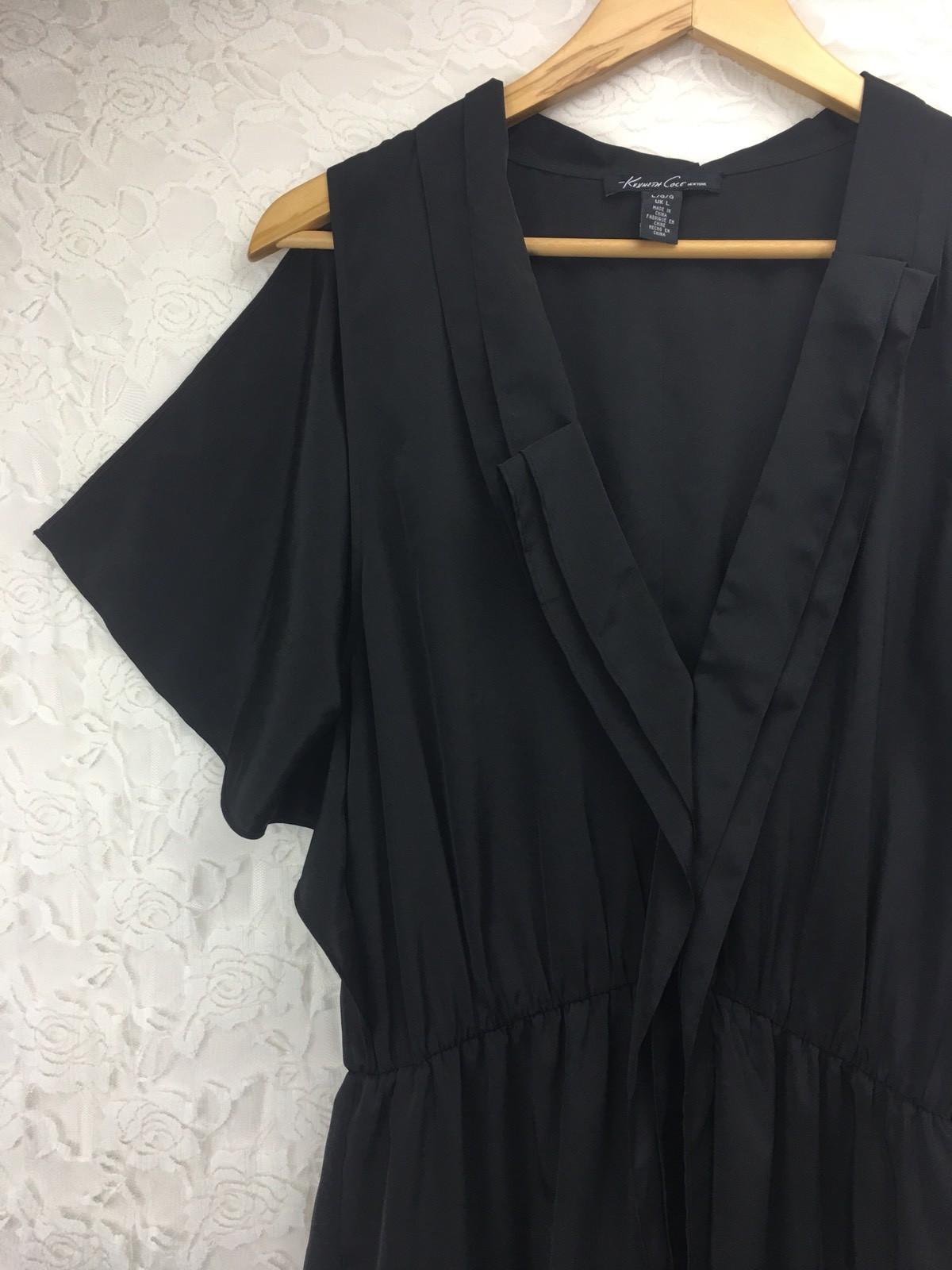 Cole New York Winged Sleeve Little Black Dress POCKETS Women’s