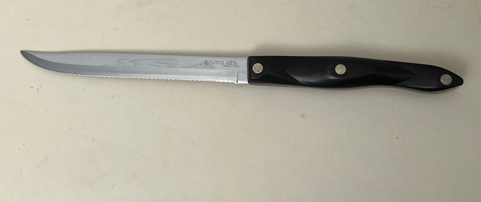 Cutco Petite Carver Knife 1729 KJ 7" Serrated Fixed Carving Classic Brown