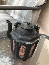 Chinese Republic Era Bronze Tea Pot With Reverse Painted Panels