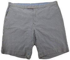 Vintage Polo Ralph Lauren Shorts Mens 38W 9" Blue Stripe Seersucker Bleecker 90s