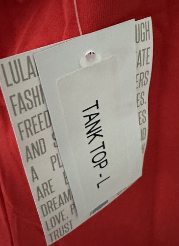 NEW RELEASE LuLaRoe Tank Top Solid Red Size Large L Nwt - Picture 3 of 4
