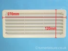 PLASTIC AIR VENT  10 5/8" x 4 3/4"  270mm x 120 inc insect net caravan motorhome