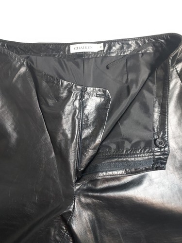 Vintage 80er 90er Chaiken schwarz 100 % Echtleder Hose Damengröße 6 - Bild 9 von 12