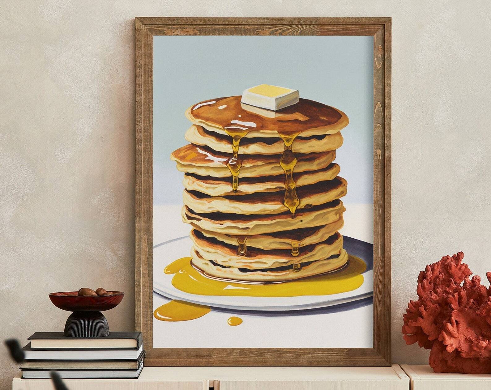 Retro Style Pancake Painting Artwork Print At Home Wall Art Wall Art Print
