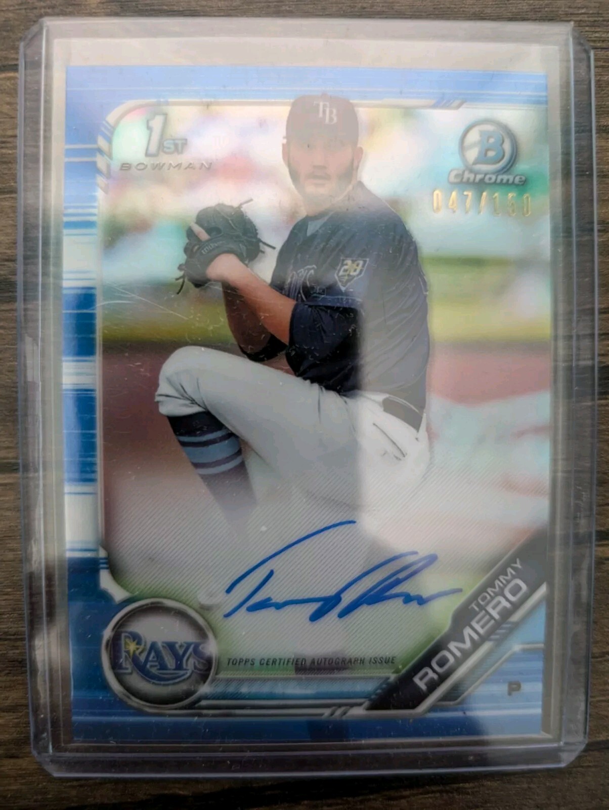 TOMMY ROMERO 2019 Bowman Chrome BLUE Refractor AUTO /150 Card PWE