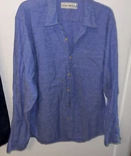 The Normal Brand Men’s Light Blue 28% Linen Button Down Shirt XL