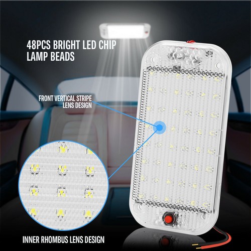 2Pcs 48led Car UTE Caravan Interior Roof Ceiling Dome Light Truck Cabin