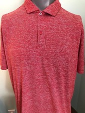 FILA Sport Mens 2XL Polo Shirt Marbled Small Red  White Stripes Live in Motion