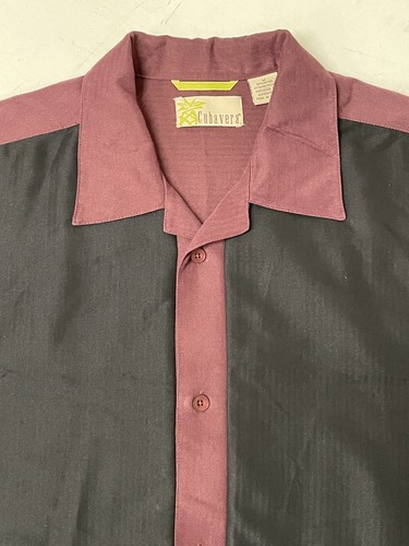 NEU - CUBAVERA Button Hemd - Herren M 45x29 - schwarz burgund Rayon Polyster SS - Bild 6 von 9