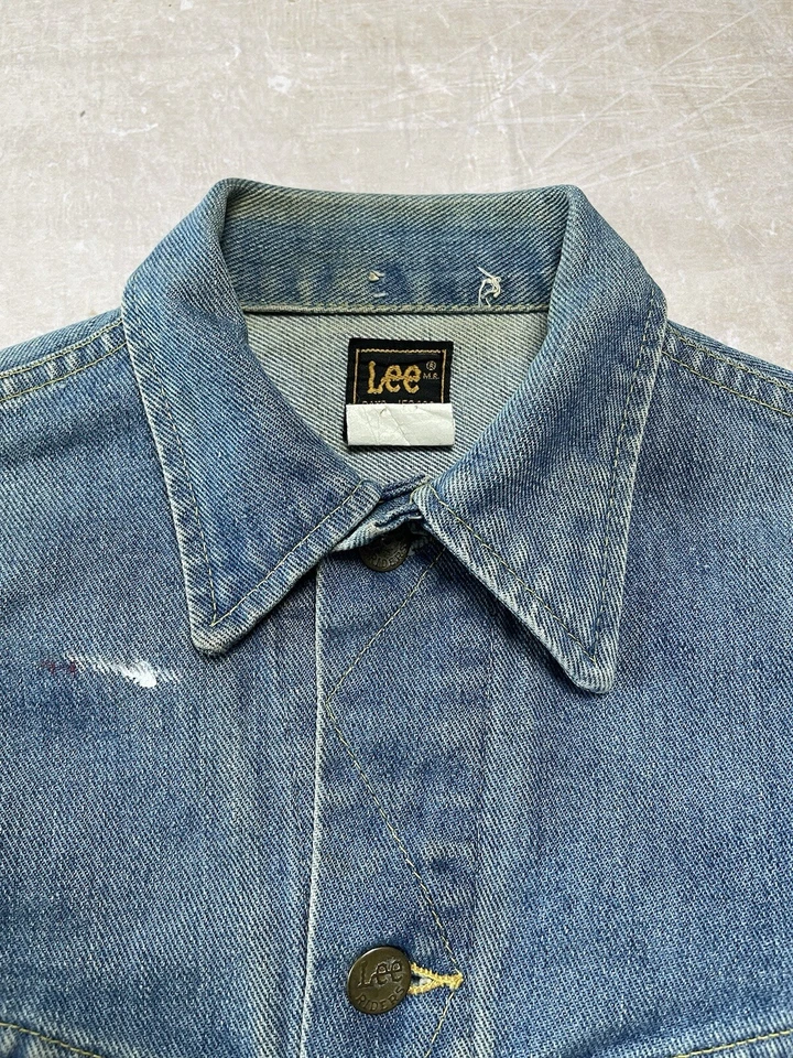Chaqueta vaquera Lee Rider vintage años 70 pintores abrigo de trabajo Unión hecha en EE. UU. 100J Foto 2 de 4