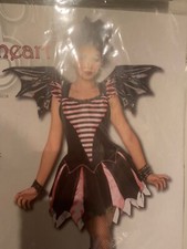 NWOT Sweetheart Bat Halloween Costume Adult Size XS 2-4 Dress  Wings Black Pink