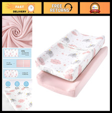 Soft Jersey Changing Pad Cover Set - Fits 32"/34"x16" Contoured Pads, Elephant 