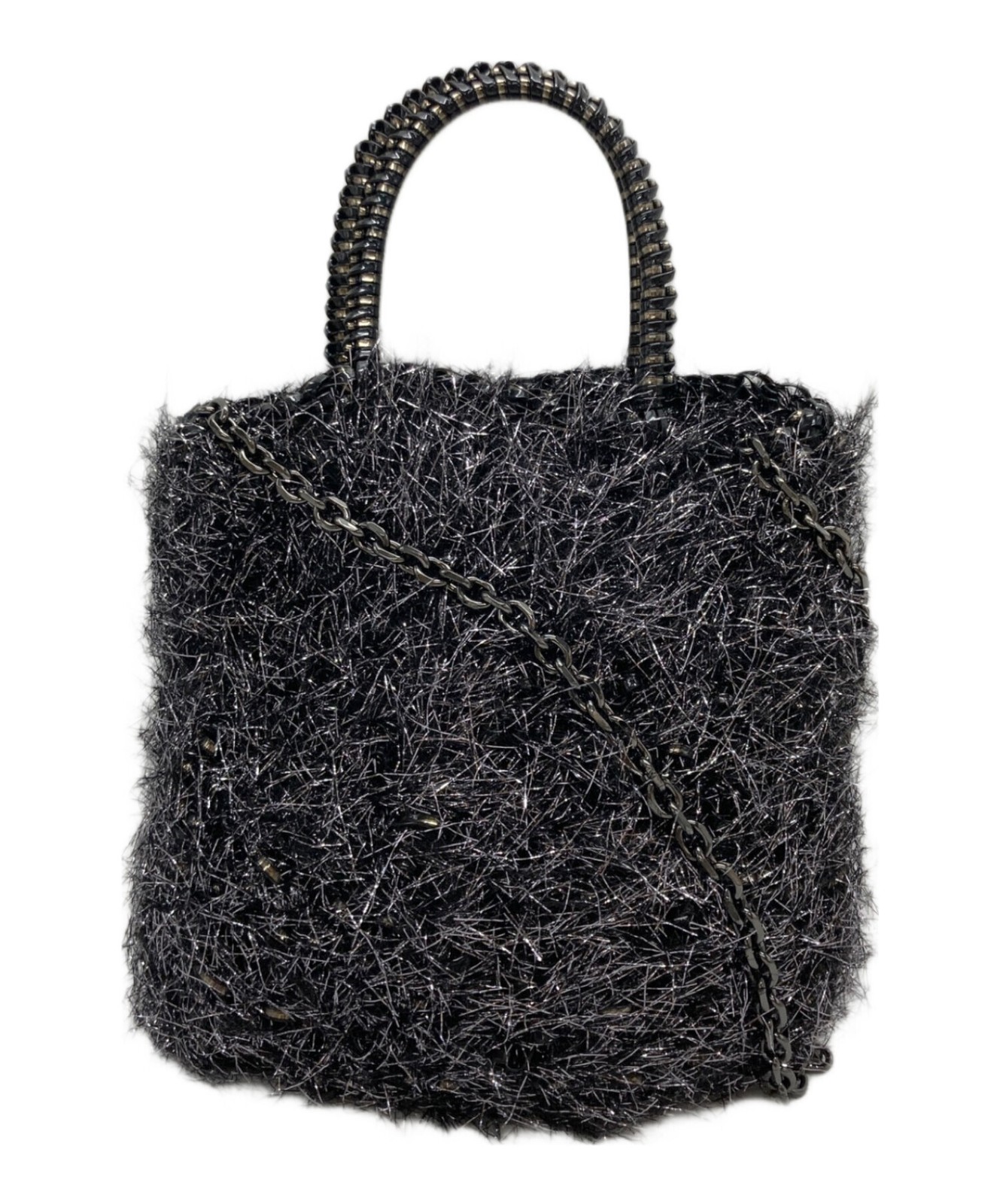 ANTEPRIMA Eco Fur Wire Bag PB24FDY045 Black Women's #TFB7853