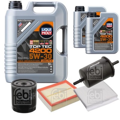FEBI BILSTEIN Inspektionspaket 7L Liqui Moly Top Tec 4200 5W-30 für Citroën