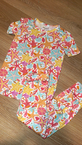 Posh Peanut Girls 2-Piece Pajama Set Size 5 Bamboo Short Sleeve Starfish