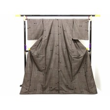 Authentic Tsumugi silk kimono, 7-mark weave, with certificate of authenticit...