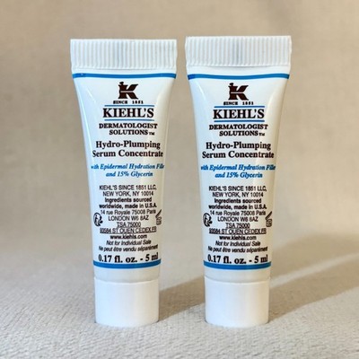 2x Kiehl's Hydro Plumping Serum Concentrate Deluxe Sample Sz .17oz, 5ml Ea NWOB