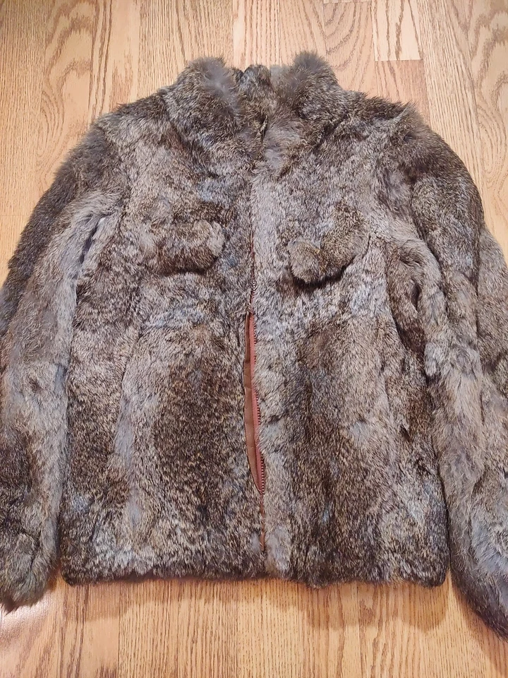 Vintage Dino Ricco Women's Natural Rabbit Fur Coat Medium Zip Up - Image 2 of 4