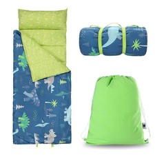 Toddlers Nap Mat with Removable Pillow and Soft Blanket, Lightweight Daycare ...