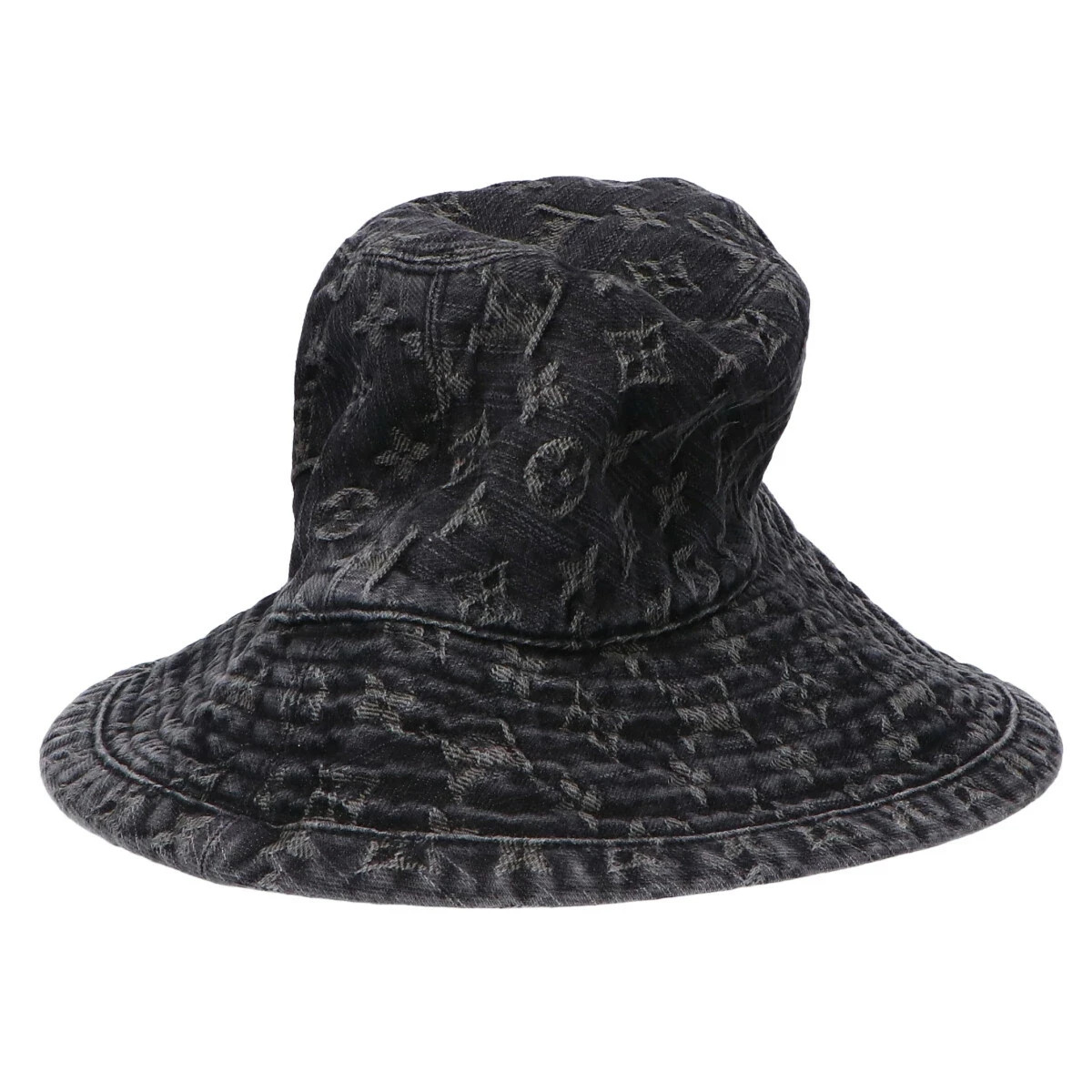 Louis Vuitton Monogram Denim Bucket Hat Black Size S VTG | eBay