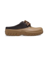 Crocs Axle Suede Mule Sepia Dark Cocoa Platform Slip-on Shoes 214137-2MV Women's
