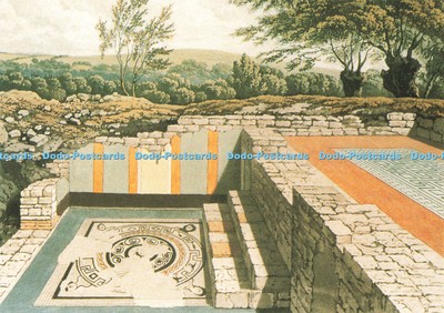 D250854 Bignor römische Villa Blick westlich des Endes des Nordkorridors wi