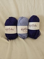 Knit Picks Shine Worsted yarn, Pageant/Hydrangea, Lot of 3, Cotton, 50g/75yd