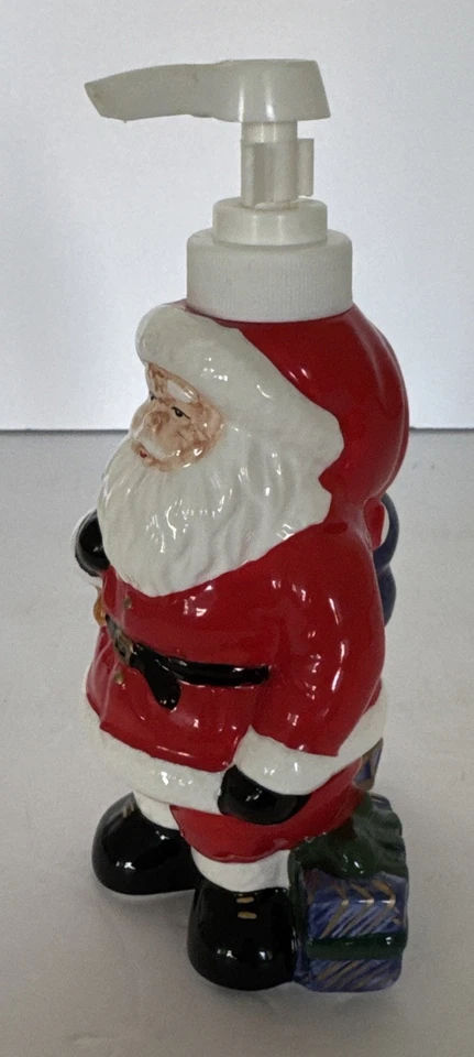 "Loción dispensadora de jabón Papá Noel Allure cerámica Navidad 1998 vintage 7"" de alto" Foto 2 de 4