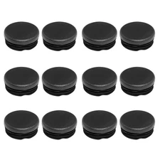12-Pieces 1-1/2" Round Plastic Plug 38mm Tubing Post End Caps Black