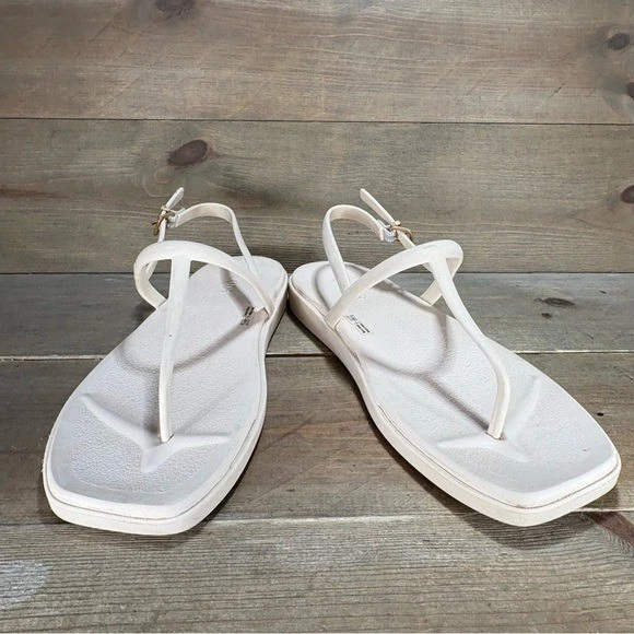 crocs miami mujer talla 9 zapatos beige tiras tanga chanclas sandalias Foto 3 de 4