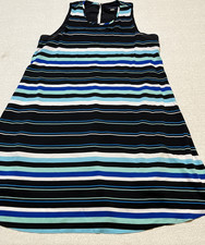 Tommy Hilfiger Fit & Flare Tank Top Women Size 12 Colorful Stripe Casual Summer