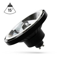 Led AR111 GU10 Reflektor 12W 1050Lm 15° Schwarz 230V Warmweiß 830 3000K