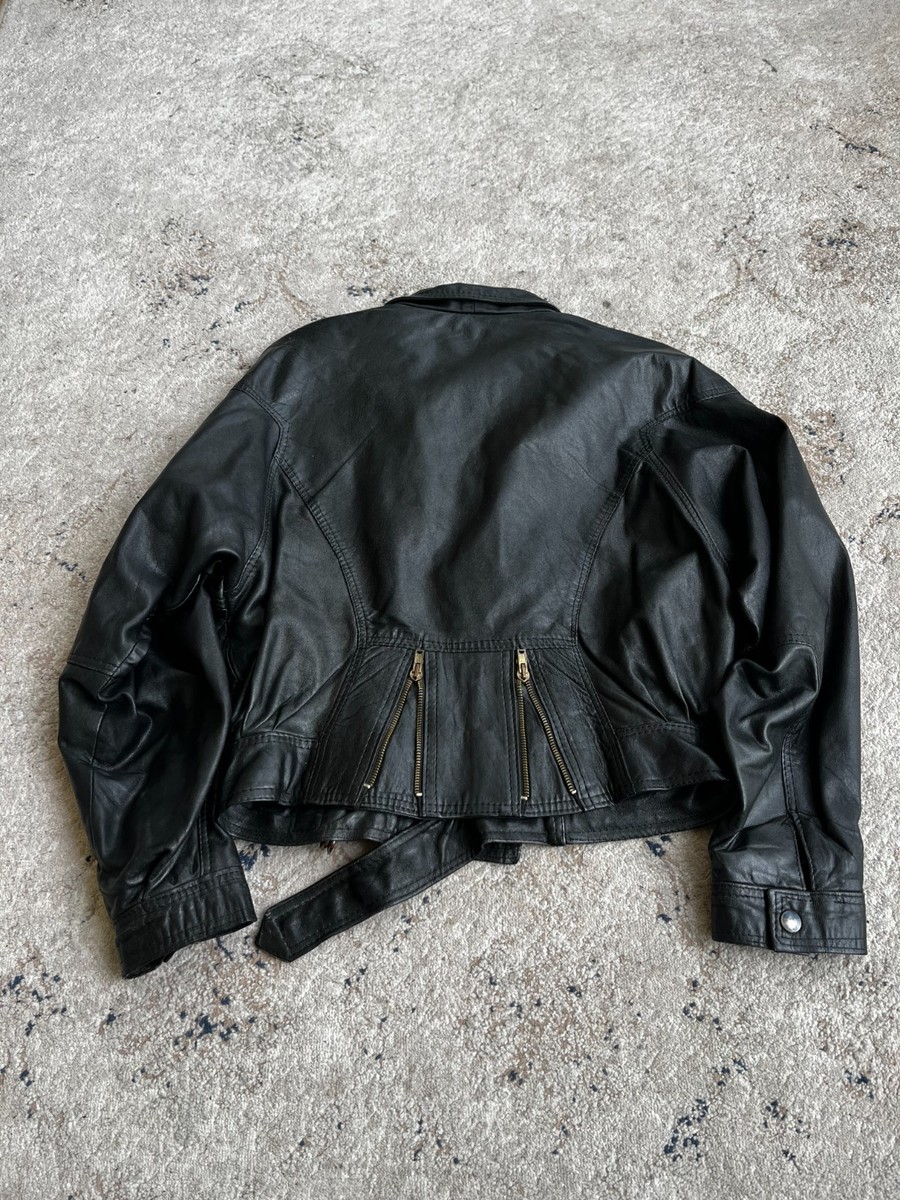 RARE 80-90s Cropped ISSEY MIYAKE TYPE! BIKER AVIATION LEATHER