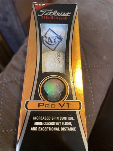 Titleist Tampa Bay Rays Logo Balls Sleeve Of 3 Balls Pro V1 - Picture 3 of 3