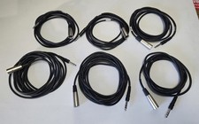 Lot of 6 Hosa 15ft 9ft Male XLR to 1/4 " TRS Audio Interconnect Cable