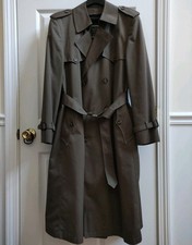 Vintage Christian Dior Trench Coat Double Breasted Belted Removable Wool Liner