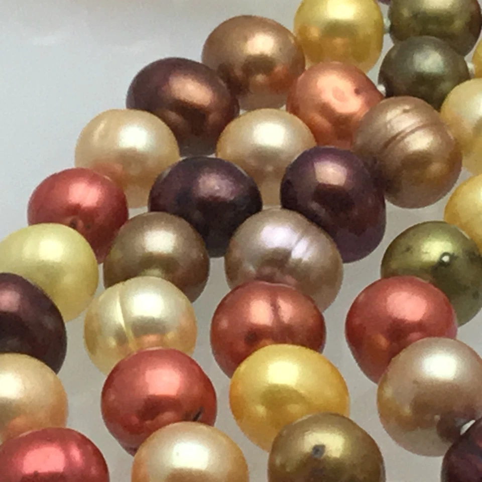 Collar de cuerda de perlas cultivadas de agua dulce 7-8 mm teñido chocolate 72 pulgadas Foto 2 de 4