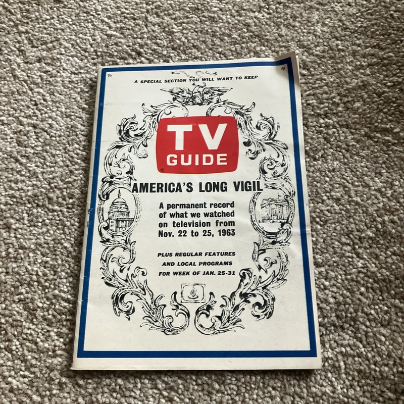 1964 Vol 12 No 4 #565 TV GUIDE Magazine - AMERICA'S LONG VIGIL JFK Assassination