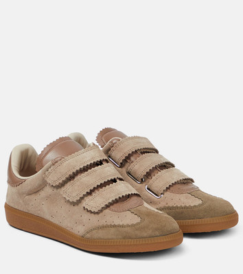 Isabel Marant Z24101 Womens Taupe Suede Beth Low-Top Sneakers Size 38
