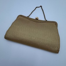 Vintage Gold Sparkle Snap Closure Chain Handle Evening Bag