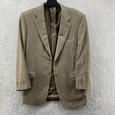 Canali Blazer 52R IT Brown Herringbone Vergine Wool Made in Italy 2 Button