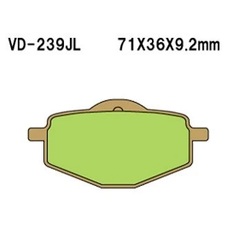 For Yamaha Vino 125 2004-2009 Vesrah VD-239JL Rear Sintered Metal Brake Pads Foto 2 de 2