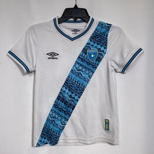 Guatemala National Team Umbro White Blue Soccer Home Jersey Boy's 12 SMALL